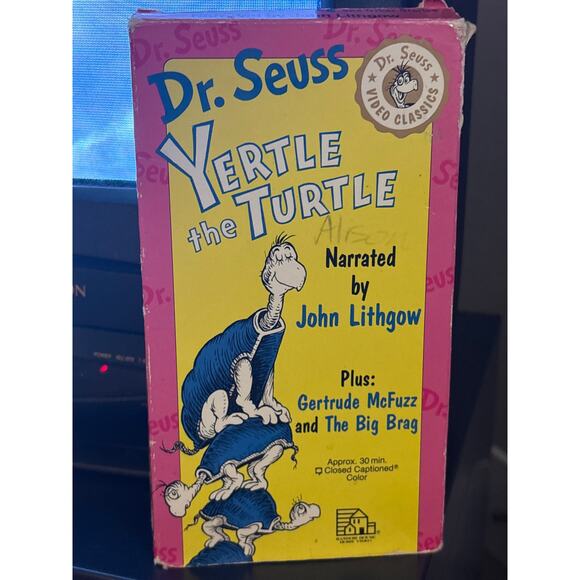 Dr. Seuss Yertle the Turtle vhs narrated by John Lithgow random house 1992 - Picture 1 of 3